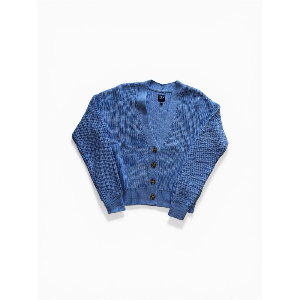 GAP Women’s Blue Knit Cardigan Sweater Button Front Long Sleeve Size XXS - Picture 2 of 15